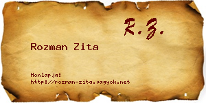 Rozman Zita névjegykártya